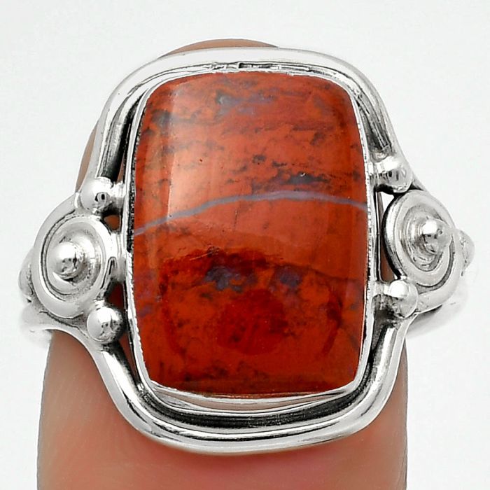 Natural Red Moss Agate Ring size-8 SDR167565 R-1315, 11x15 mm