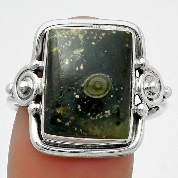 Natural Star Galaxy Jasper Ring size-9 SDR167568 R-1315, 11x15 mm