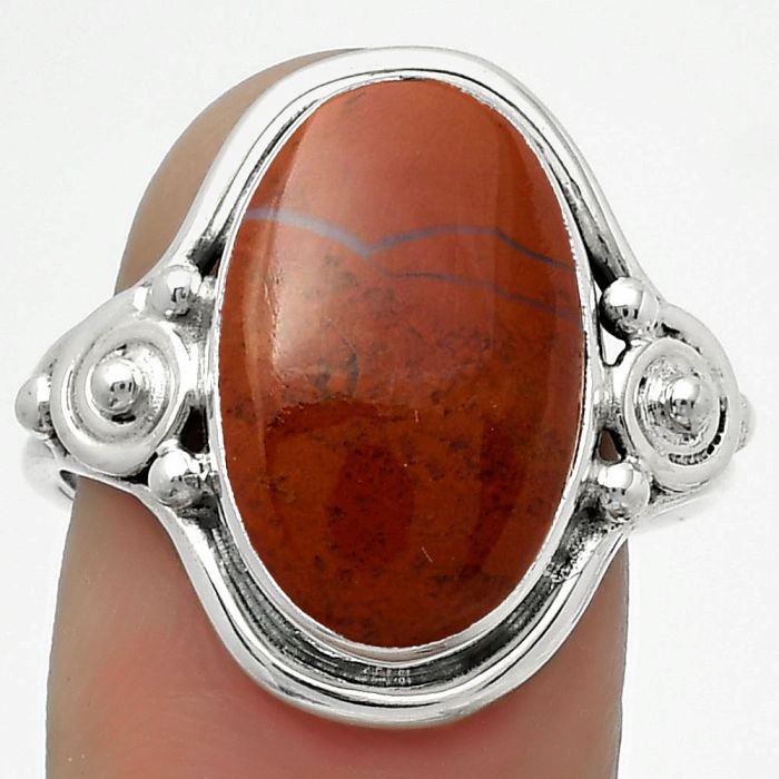 Natural Red Moss Agate Ring size-8 SDR167580 R-1315, 11x17 mm