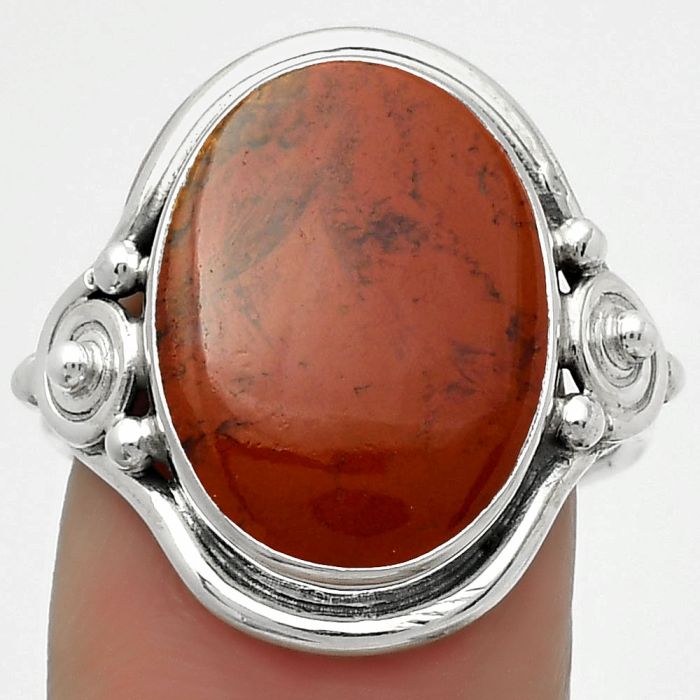 Natural Red Moss Agate Ring size-6.5 SDR167581 R-1315, 12x17 mm