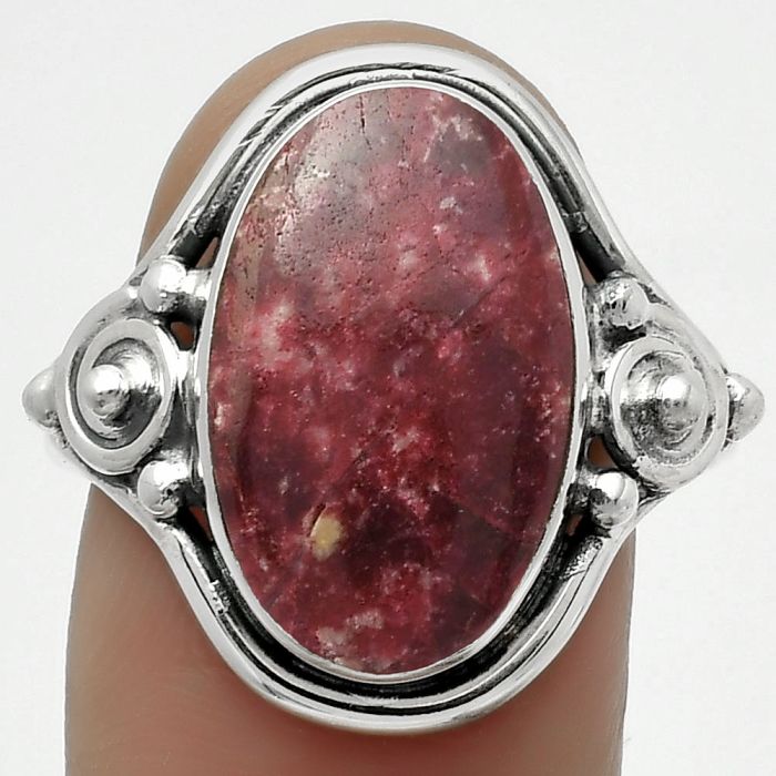 Natural Pink Thulite - Norway Ring size-7.5 SDR167594 R-1315, 11x17 mm