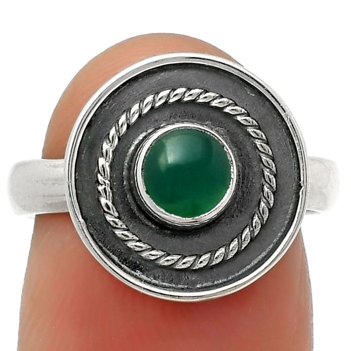 Natural Green Onyx Ring size-8 SDR167677 R-1439, 5x5 mm