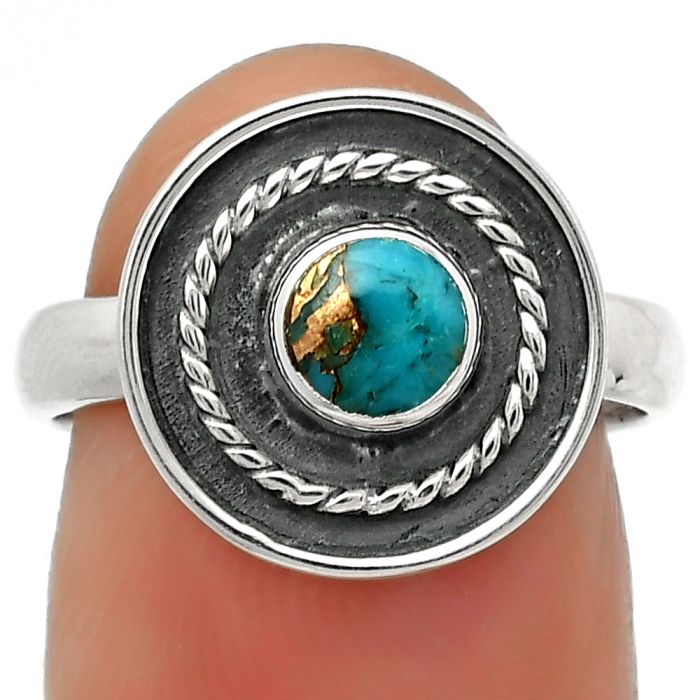 Copper Blue Turquoise - Arizona Ring size-7 SDR167688 R-1439, 5x5 mm