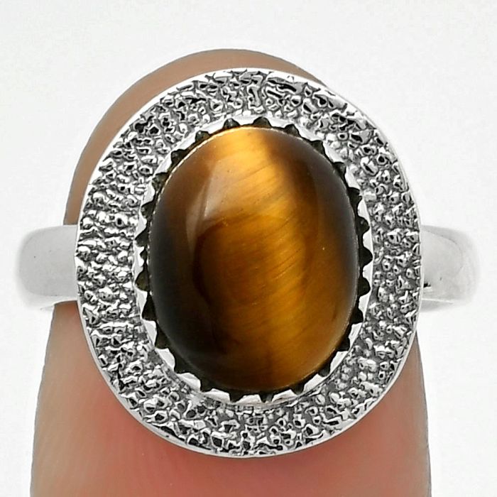 Natural Tiger Eye - Africa Ring size-7 SDR167931 R-1649, 9x11 mm