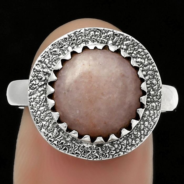 Natural Pink Scolecite Ring size-9 SDR167957 R-1649, 11x11 mm