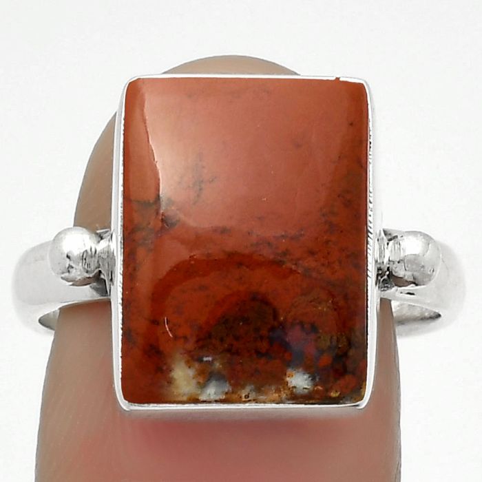 Natural Red Moss Agate Ring size-9 SDR168034 R-1715, 11x15 mm