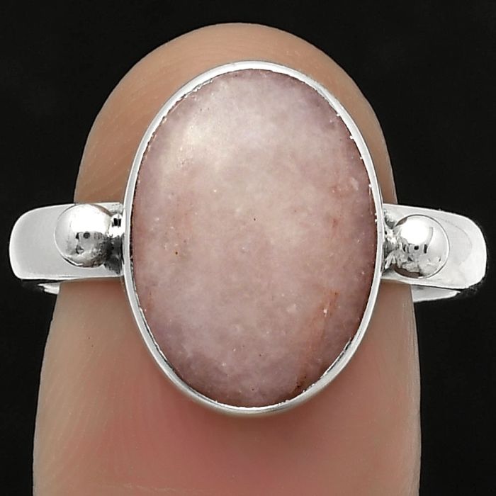 Natural Pink Scolecite Ring size-9 SDR168057 R-1715, 10x14 mm