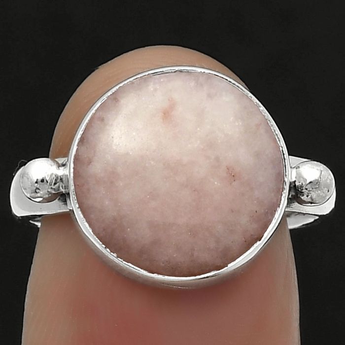 Natural Pink Scolecite Ring size-7.5 SDR168058 R-1715, 12x12 mm