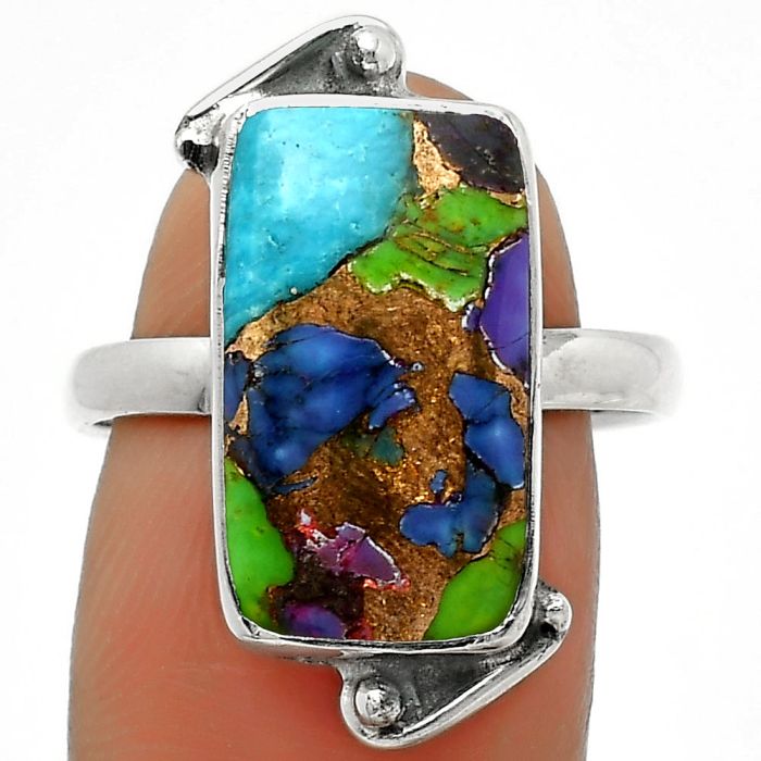 Multi Copper Turquoise - Arizona Ring size-8.5 SDR168094 R-1188, 10x17 mm
