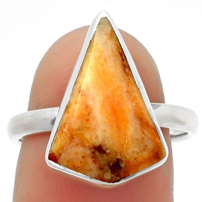 Natural Coral Jasper Ring size-8 SDR168172 R-1001, 12x17 mm