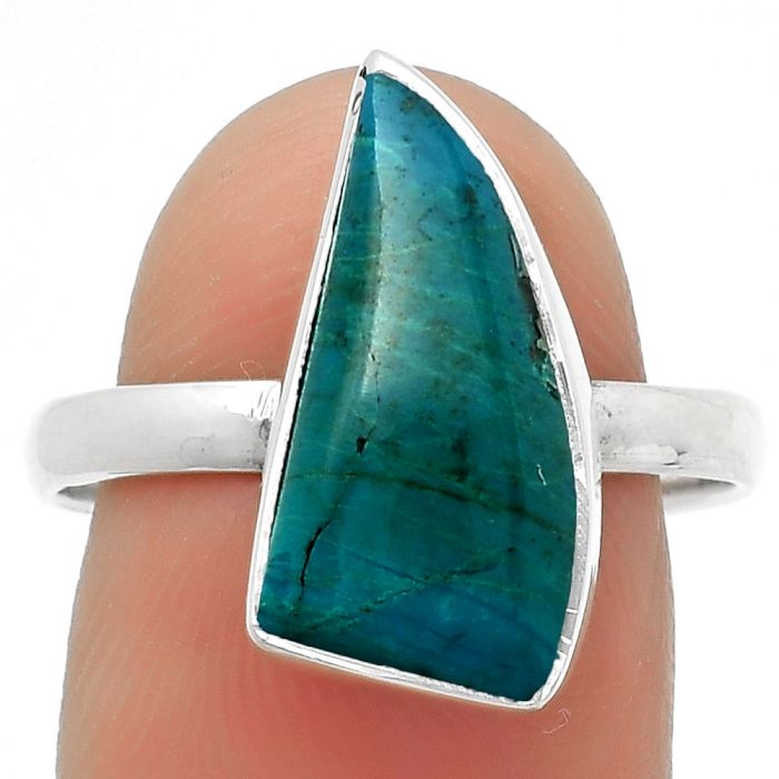 Natural Azurite Chrysocolla Ring size-9 SDR168181 R-1001, 8x16 mm