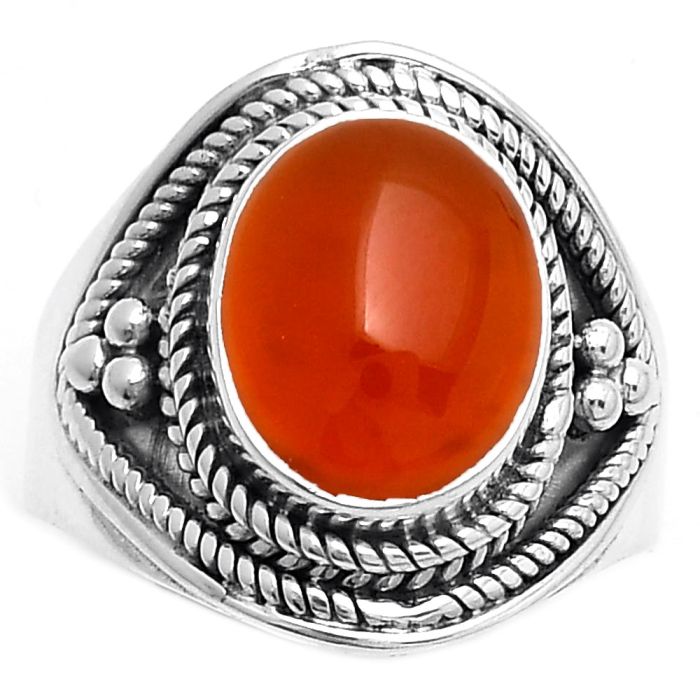 Natural Carnelian Ring size-7 SDR168214 R-1312, 9x11 mm