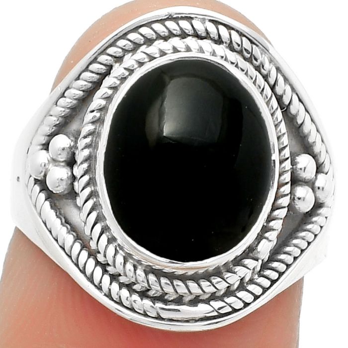 Natural Black Onyx - Brazil Ring size-7 SDR168233 R-1312, 9x11 mm
