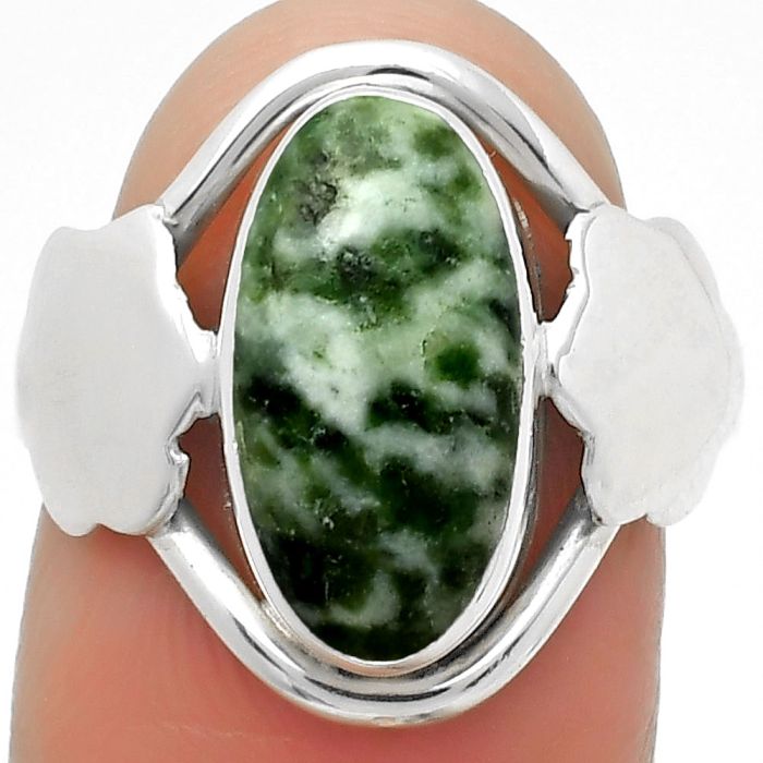 Natural Dioptase Ring size-6.5 SDR168290 R-1497, 7x14 mm