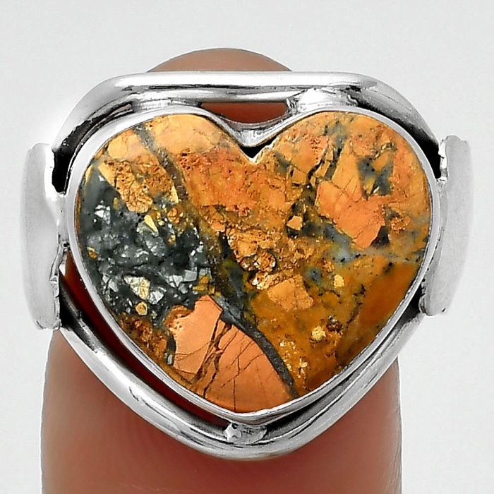 Heart Maligano Jasper - Indonesia Ring size-7 SDR168321 R-1497, 15x16 mm