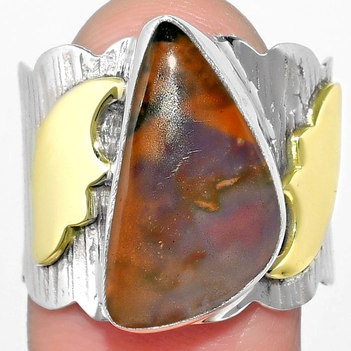 Two Tone - Natural Purple Cow Jasper Ring size-8 SDR168585 R-1542, 10x18 mm