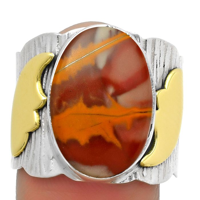 Two Tone - Natural Noreena Jasper Ring size-8.5 SDR168609 R-1542, 12x17 mm