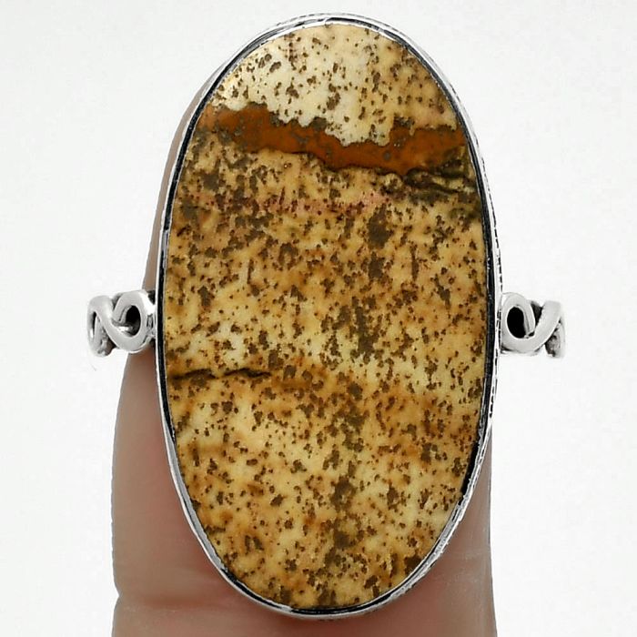 Natural Picture Jasper Ring size-7 SDR168645 R-1191, 14x26 mm