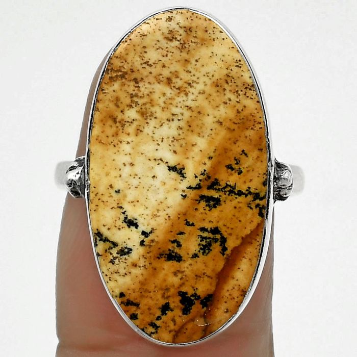 Natural Picture Jasper Ring size-7.5 SDR168732 R-1715, 13x25 mm