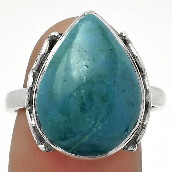 Natural Azurite Chrysocolla Ring size-8 SDR168832 R-1198, 13x18 mm