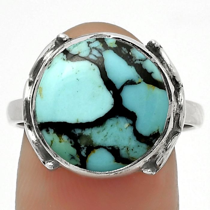 Lucky Charm Tibetan Turquoise Ring size-8.5 SDR168838 R-1198, 14x14 mm