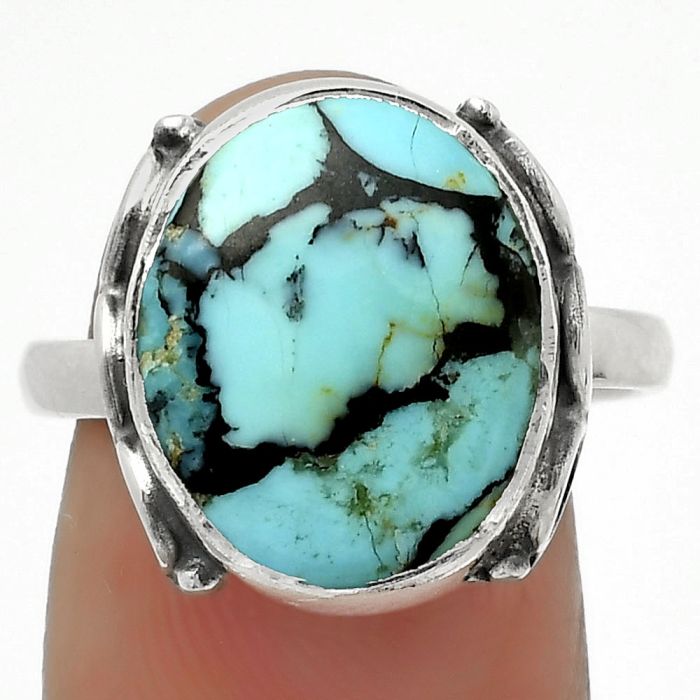 Lucky Charm Tibetan Turquoise Ring size-8.5 SDR168849 R-1198, 12x15 mm
