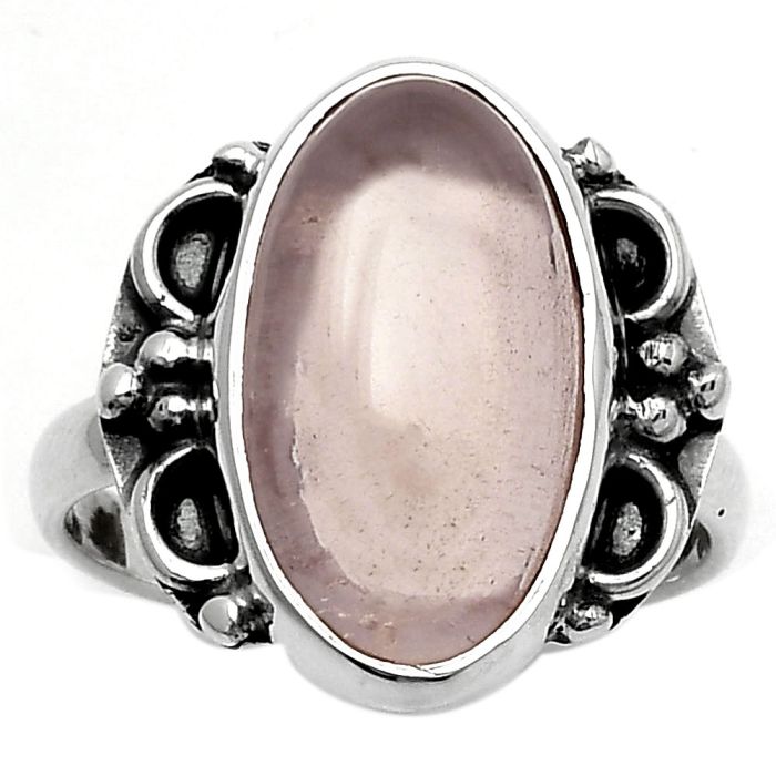 Natural Rose Quartz - Madagascar Ring size-8 SDR168938 R-1103, 10x17 mm