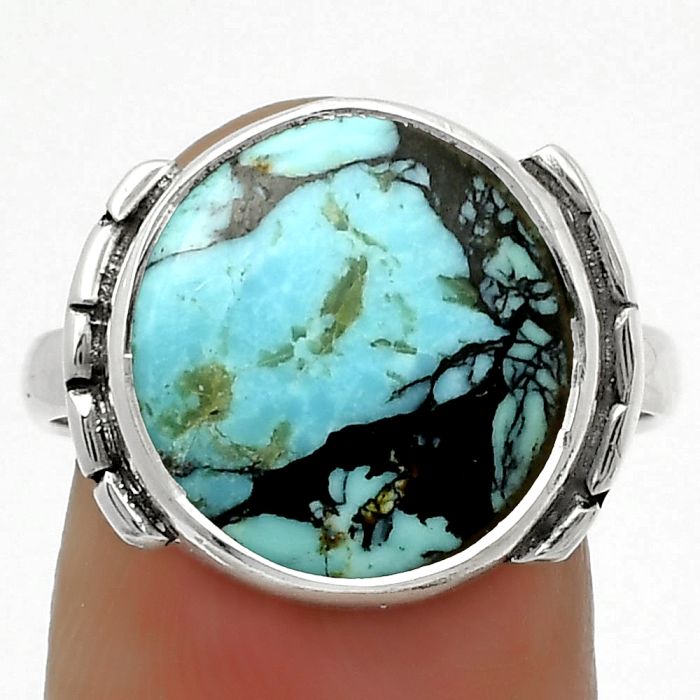 Lucky Charm Tibetan Turquoise Ring size-8.5 SDR169212 R-1128, 14x14 mm