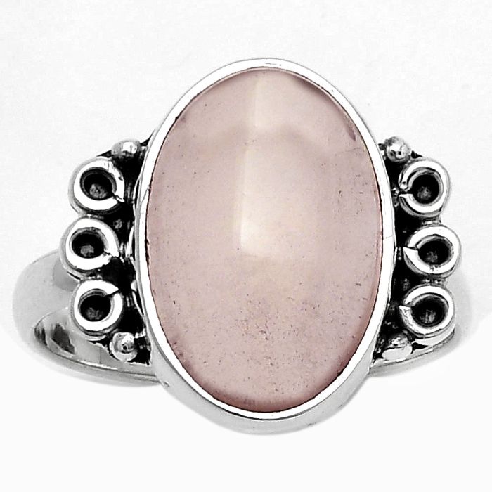 Natural Rose Quartz - Madagascar Ring size-8 SDR169301 R-1106, 10x15 mm