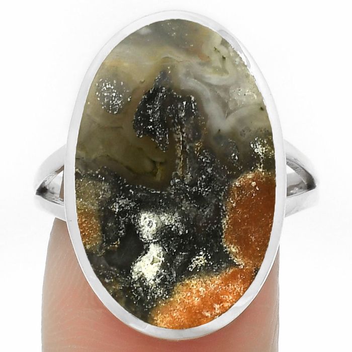 Natural Tabu Jasper Ring size-8.5 SDR169479 R-1005, 14x22 mm