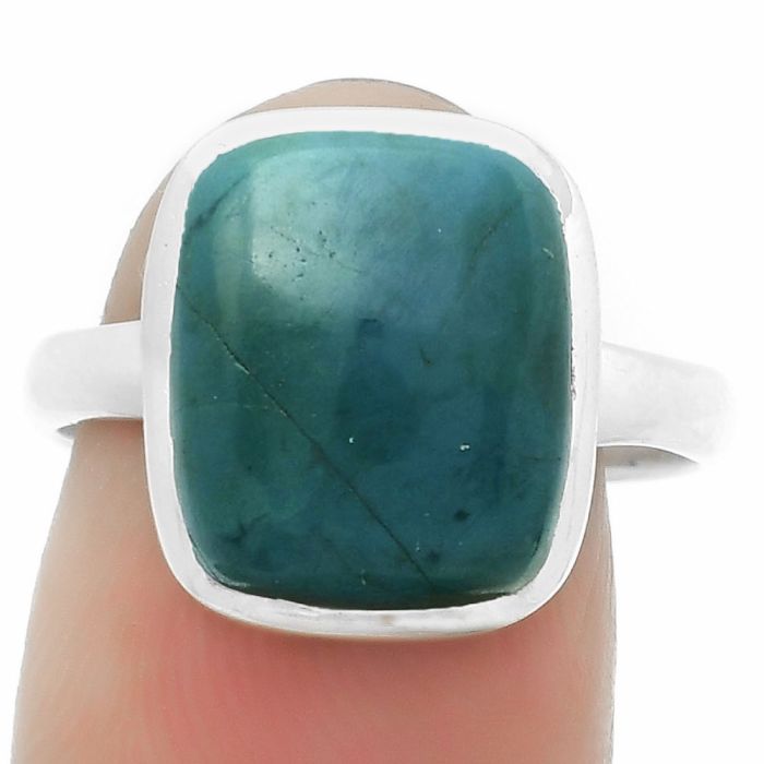 Natural Azurite Chrysocolla Ring size-8 SDR169517 R-1004, 11x13 mm