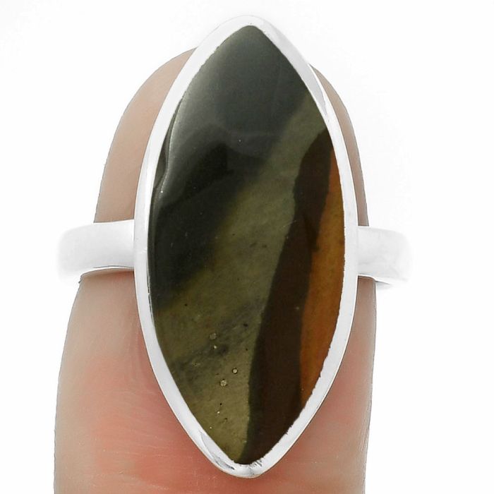 Natural Polygram Jasper Ring size-7 SDR169540 R-1004, 10x23 mm