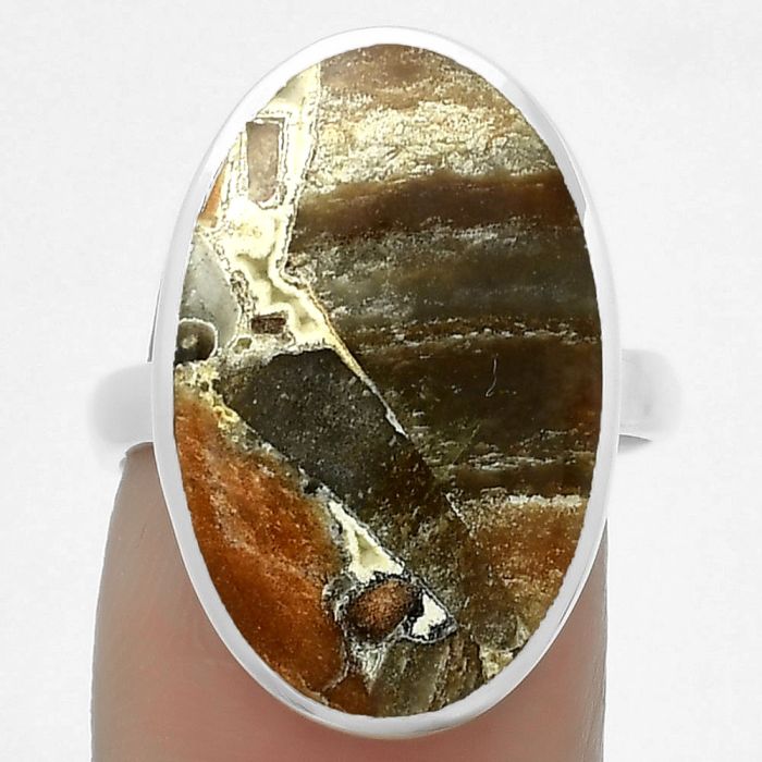 Natural Tabu Jasper Ring size-8 SDR169621 R-1004, 14x22 mm