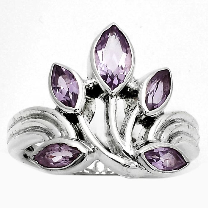 Natural Amethyst - Brazil Ring size-8.5 SDR169662 R-1029, 4x8 mm
