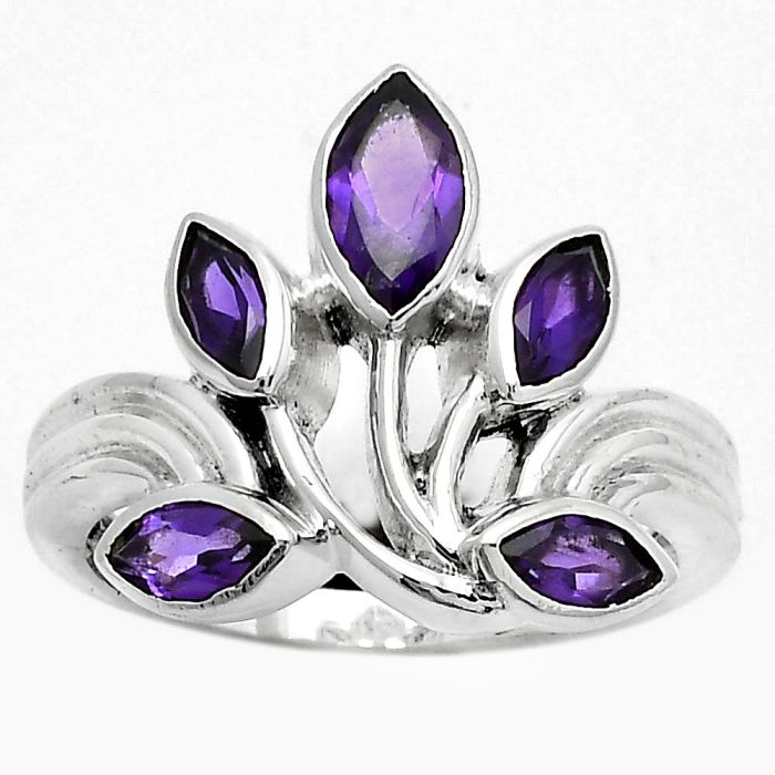 Natural Amethyst - Brazil Ring size-8 SDR169664 R-1029, 4x8 mm