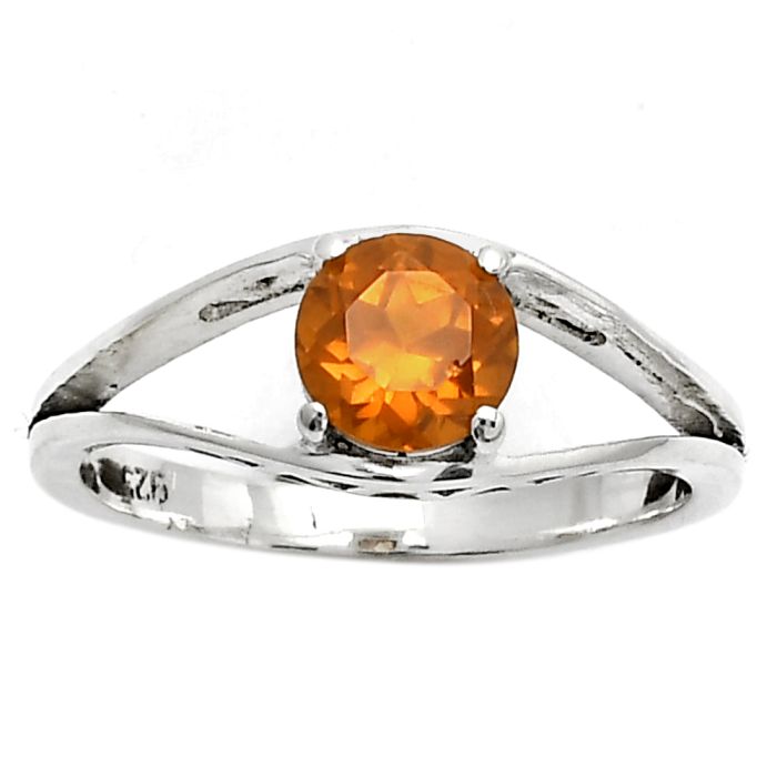 Lab Created Padparadscha Sapphire Ring size-7 SDR169821 R-1034, 6x6 mm