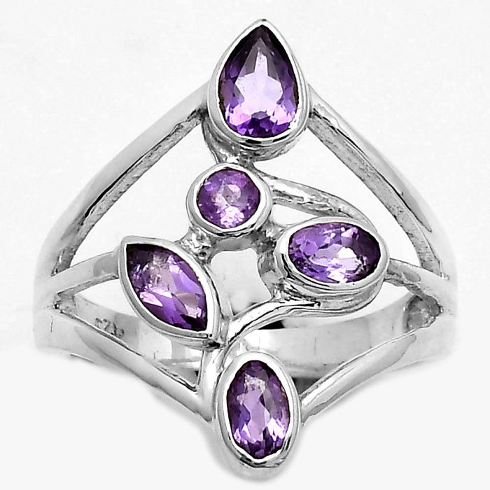 Natural Amethyst - Brazil Ring size-7 SDR169872 R-1028, 4x6 mm