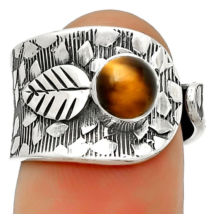 Adjustable - Tiger Eye - Africa Ring size-6.5 SDR169875 R-1319, 6x6 mm