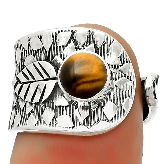 Adjustable - Tiger Eye - Africa Ring size-6.5 SDR169886 R-1319, 6x6 mm