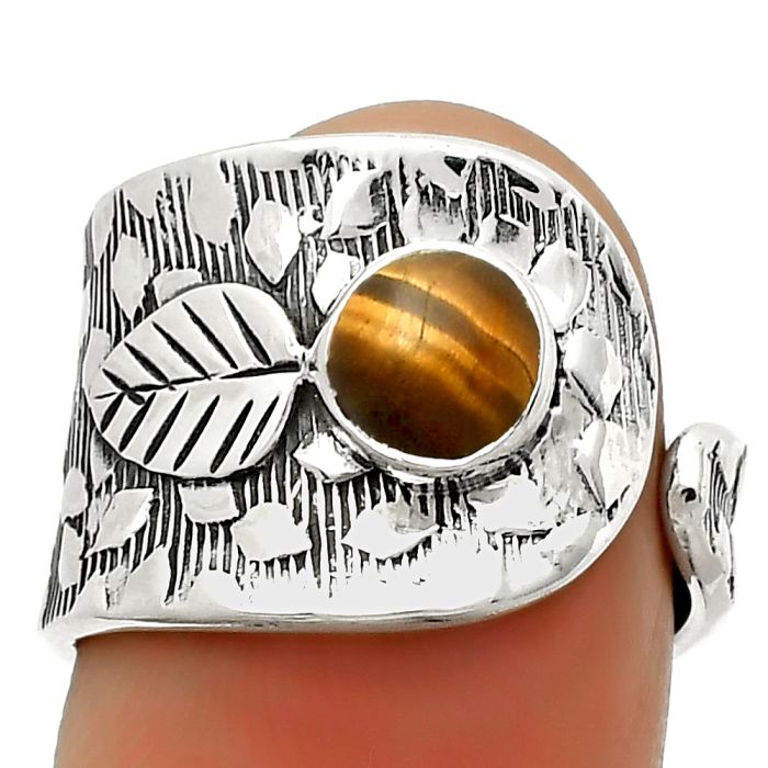 Adjustable - Tiger Eye - Africa Ring size-6.5 SDR169898 R-1319, 6x6 mm