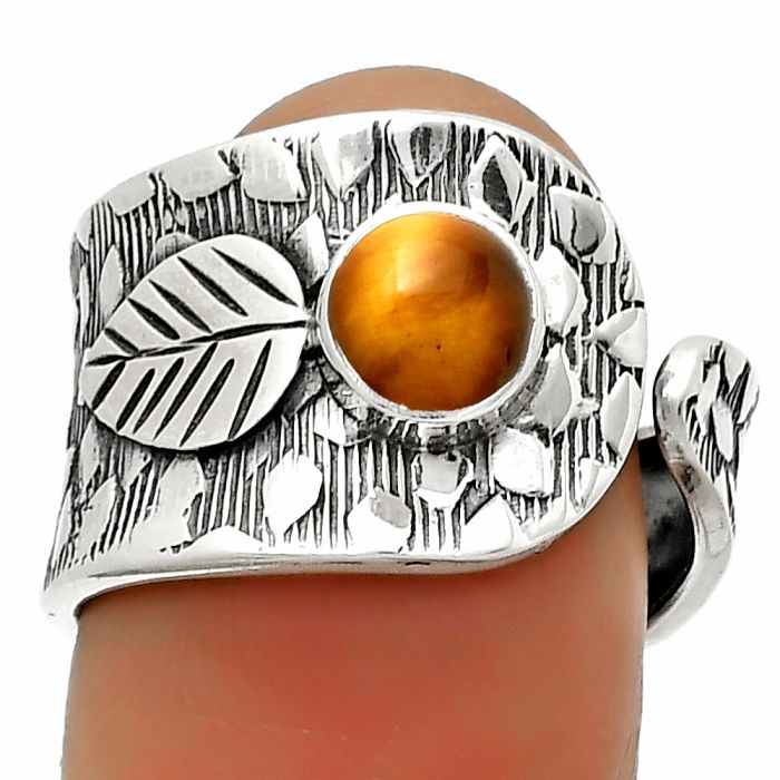 Adjustable - Tiger Eye - Africa Ring size-8 SDR169900 R-1319, 6x6 mm