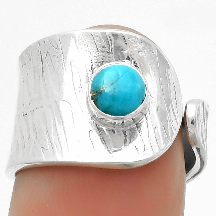 Adjustable - Copper Blue Turquoise Ring size-6.5 SDR169964 R-1319, 5x5 mm