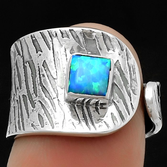 Adjustable - Fire Opal Ring size-6.5 SDR169969 R-1319, 5x5 mm
