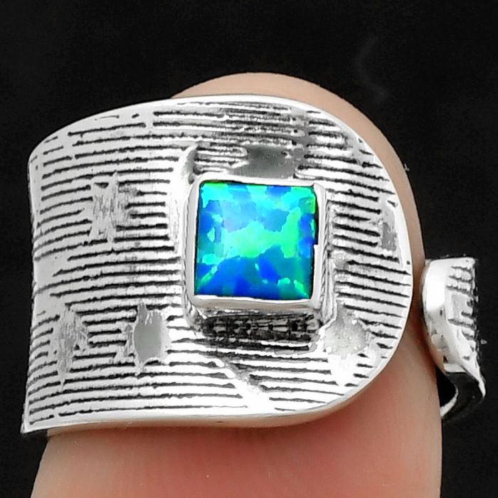 Adjustable - Fire Opal Ring size-6 SDR170016 R-1319, 5x5 mm
