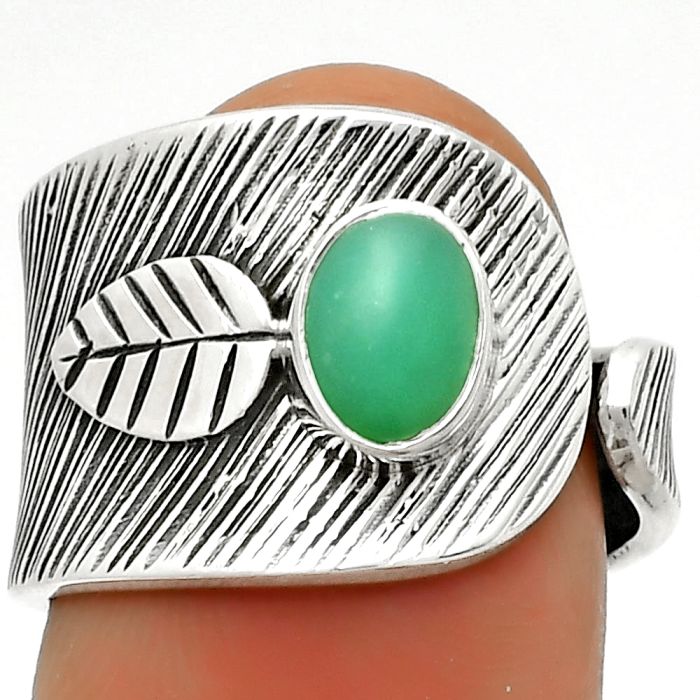 Adjustable - Chrysoprase - Australia Ring size-6.5 SDR170102 R-1319, 5x7 mm