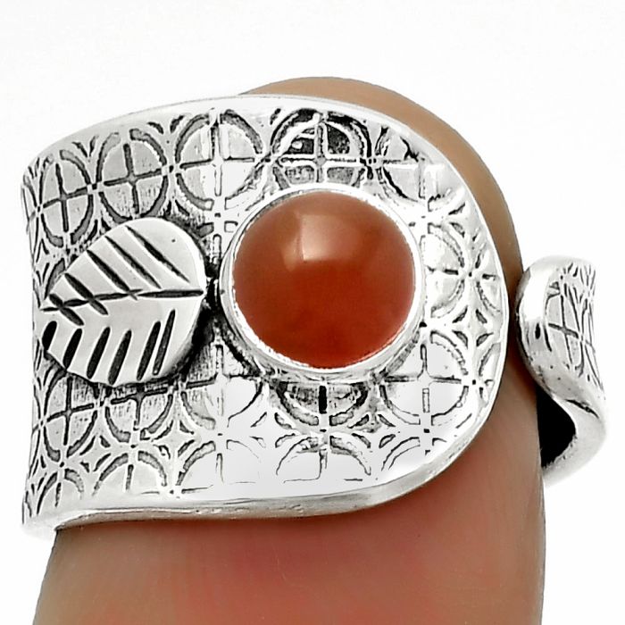 Adjustable - Natural Carnelian Ring size-7 SDR170262 R-1319, 6x6 mm