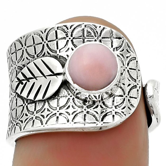 Adjustable - Pink Opal - Australia Ring size-6.5 SDR170266 R-1319, 6x6 mm