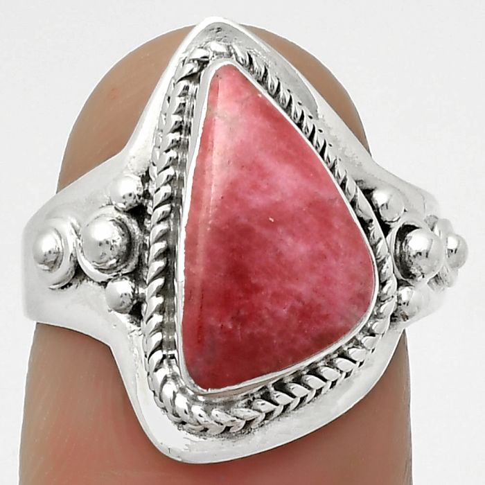 Natural Pink Thulite - Norway Ring size-7.5 SDR170269 R-1420, 9x14 mm