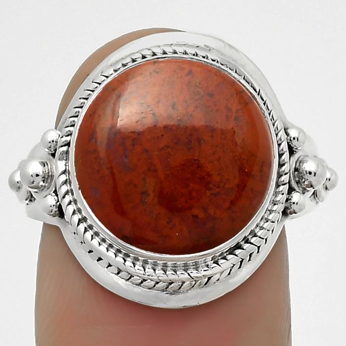 Natural Red Moss Agate Ring size-9 SDR170277 R-1420, 13x13 mm