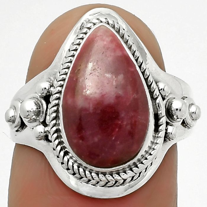 Natural Pink Thulite - Norway Ring size-7.5 SDR170286 R-1420, 8x14 mm